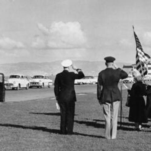 [Memorial service on Marina Green for men who died at Pearl Harbor]