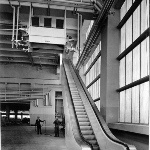 [Escalator in the Ordnance and Optical Shop Building at Hunters Point Naval Shipyard]