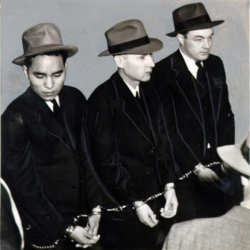 [Cecil Carnes, Sam Shockley and Miran Thompson, convicts accused of being ringleaders in Alcatraz prison riot of May, 1946]