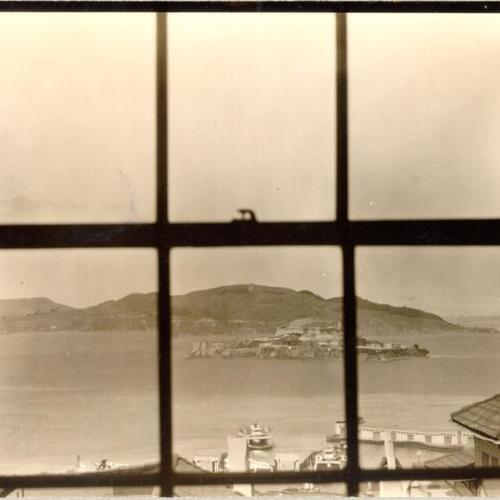 [View of Alcatraz Island from the Humphrey house at Chestnut and Hyde streets]