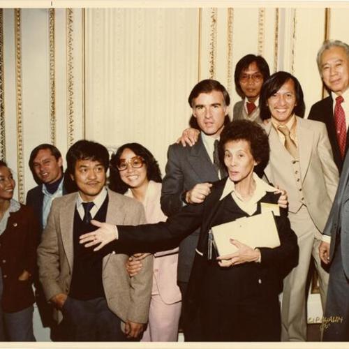 [Governor Jerry Brown with supporters]