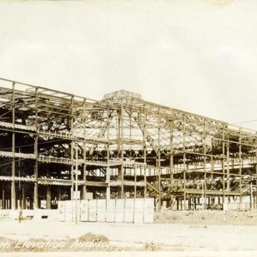 [Construction of San Francisco Civic Auditorium - south elevation]