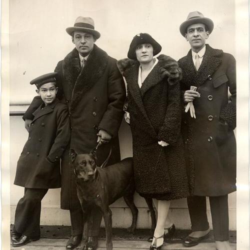 [Rudolph Valentino with members of his family]