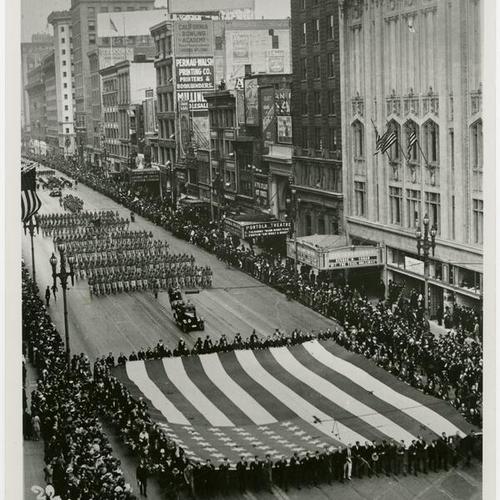 [U.S. Allied War Exposition Parade on Market Street, July 8th 1918]