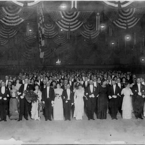 [San Francisco Police Ball, Police Chiefs D.A. White and Cook in first row of attendees]