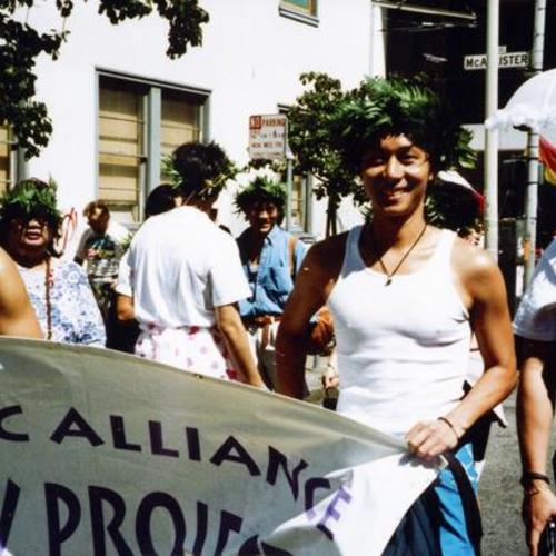 [During Gay Pride Day, marching with Gay Asian Pacific Alliance]