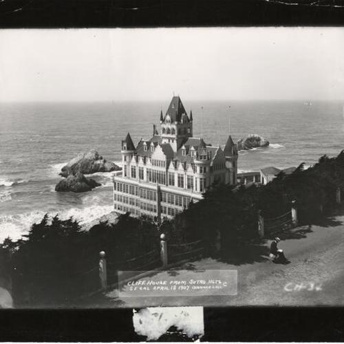 Cliff House From Sutro Hgts. SF CAL April 18 1907