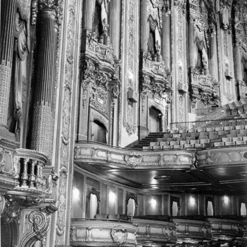 [Upper balcony and wall of Fox theater]