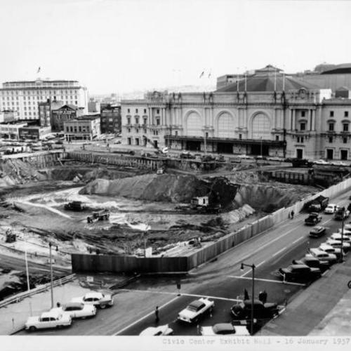 [Construction of the Civic Center Exhibit Hall--January 16, 1957]