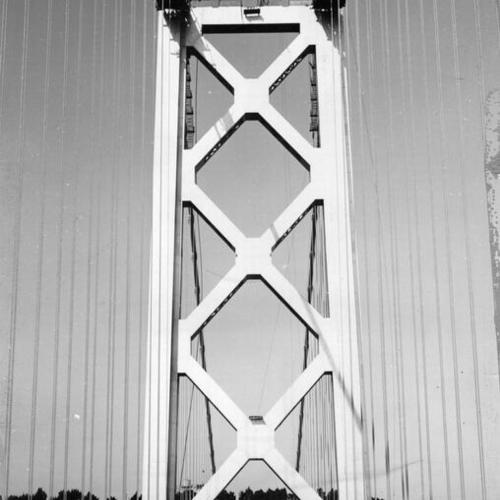 [View of San Francisco-Oakland Bay Bridge tower at west of the tunnel]
