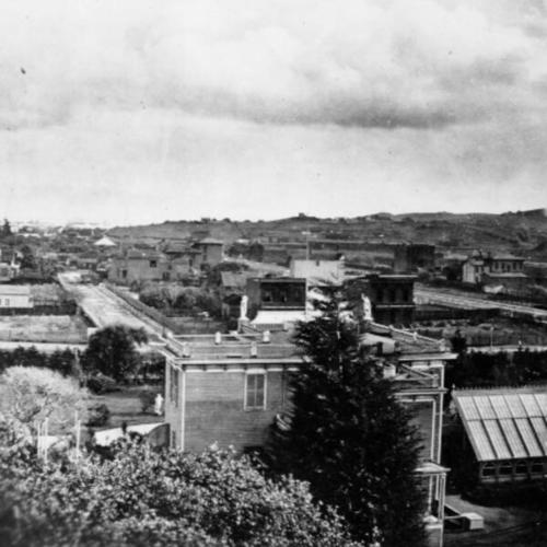[View of the Mission hills west of Woodward's gardens, circa 1879]
