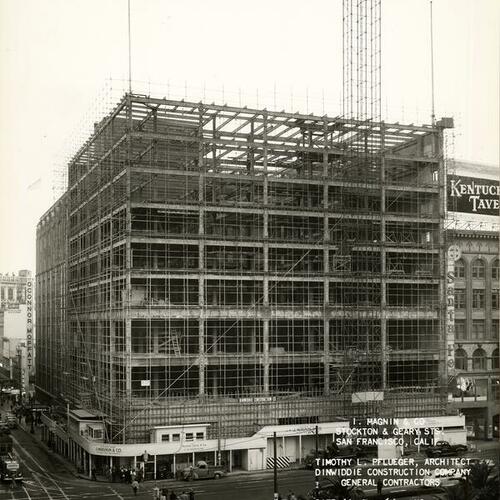 [Construction of I. Magnin & Co., Stockton and Geary Streets]