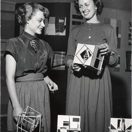 [Students Shirley Story and Marilyn Bradley at the California School of Fine Arts]