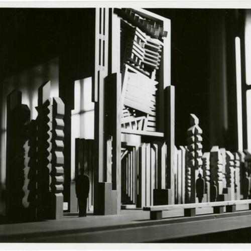 [Architectural model of fence and gate]