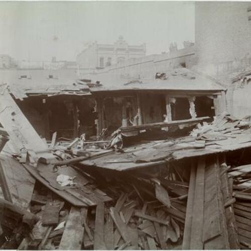 046 Demolition of wooden buildings in progress in Chinatown