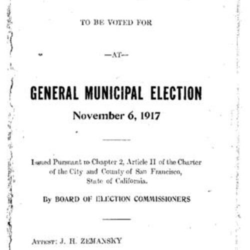 1917-11-06, San Francisco Voter Information Pamphlet