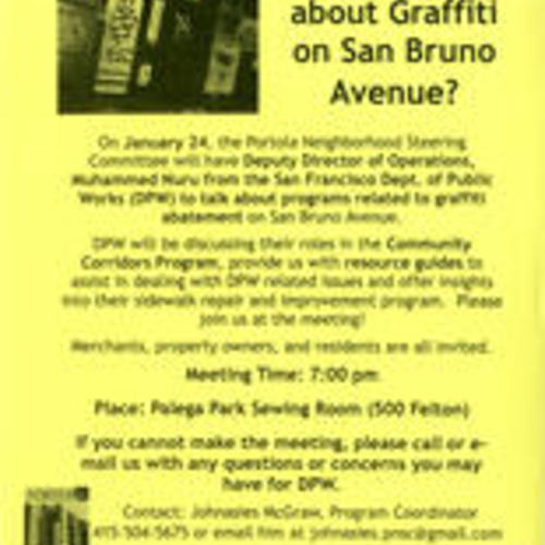 Concerned about Graffiti on San Bruno Avenue flyer