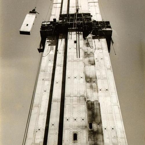 [Construction of Golden Gate Bridge tower]