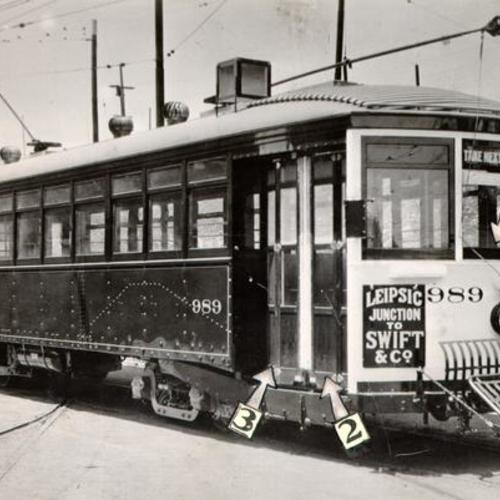 [Market Street Railway Company, South San Francisco line one-man trolley]