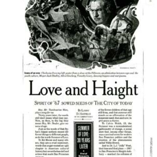 Love and Haight, Spirit of '67 Sowed Seeds of the City of Today, San Francisco Examiner, August 1997