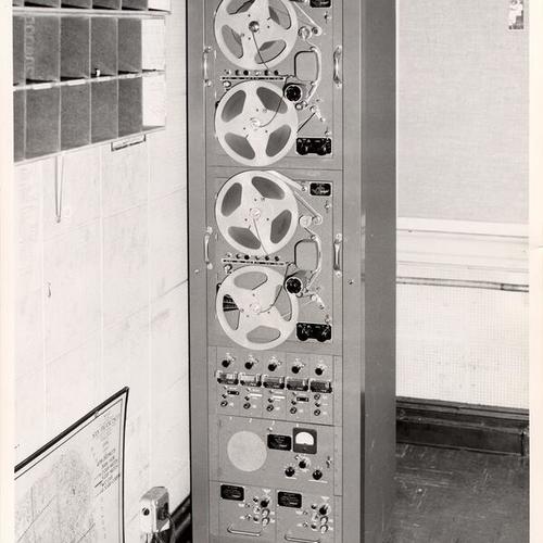 [Tape machine in Old Hall of Justice]