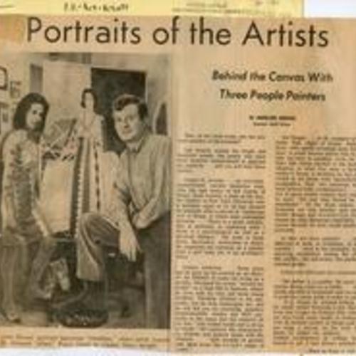 Portraits of the Artists-Behind the Canvas With Three People Painters, San Francisco Examiner news article 1 of 4.