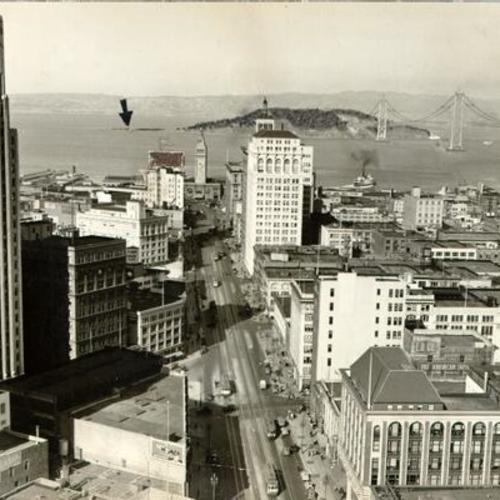 [Market Street, with view of bay in background]