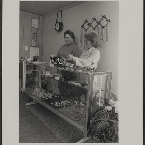 Partners Patricia Peterson and Tina Tatro at their consignment store, Brady's, at 669 O'Farrell Street