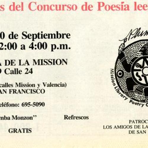 Ganadores del Concurso (2)..., program flyer, September 30 1990