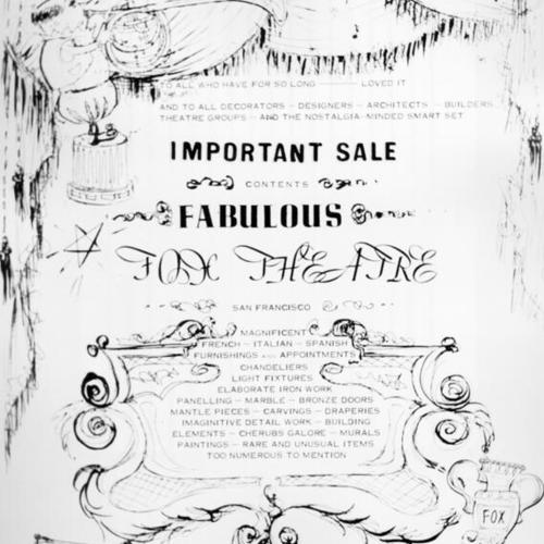 [Advertisement for sale of items from the Fox theater]