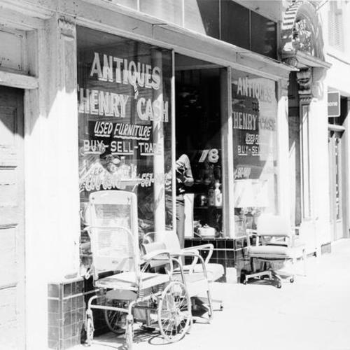 [Used furniture and antique store at 778 McAllister Street]