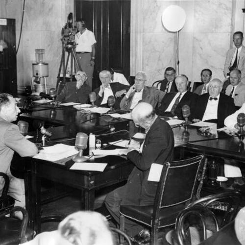 [Harry Bridges testifies before the Senate Labor Committee in Washington]