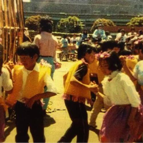 [Jennifer and her peers playing at Courtyard at Bessie Carmichael School]