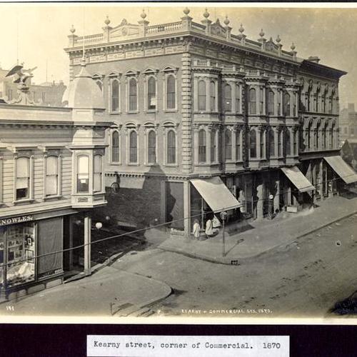 Kearny Street, corner of Commercial, 1870