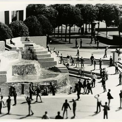 [Model showing plans for fountain in United Nations Plaza]