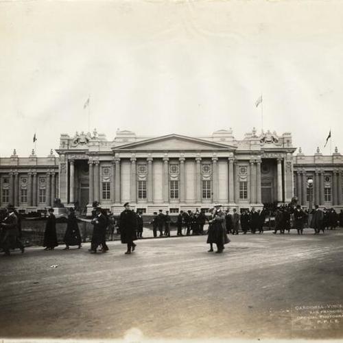 [Guests gathered in front of Canada building]