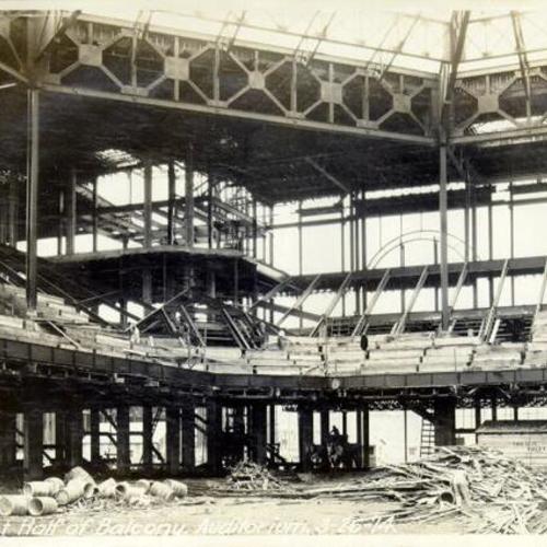 [Construction of San Francisco Civic Auditorium - west half of balcony]