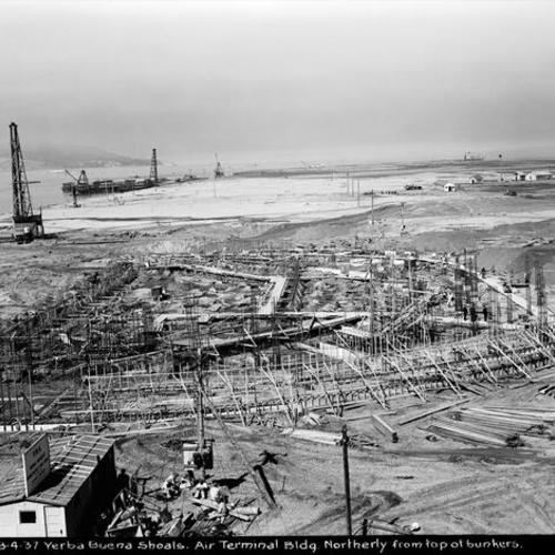 [Yerba Buena Shoals-Treasure Island, Air Terminal Bldg. Northerly from top of bunkers]