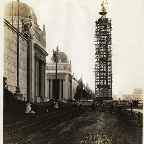 [Column of Progress on Esplanade in construction]