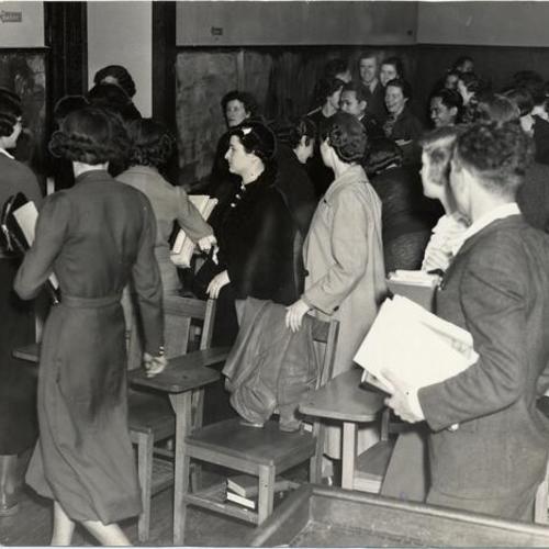 [Students in a classroom at San Francisco State Teachers' College]