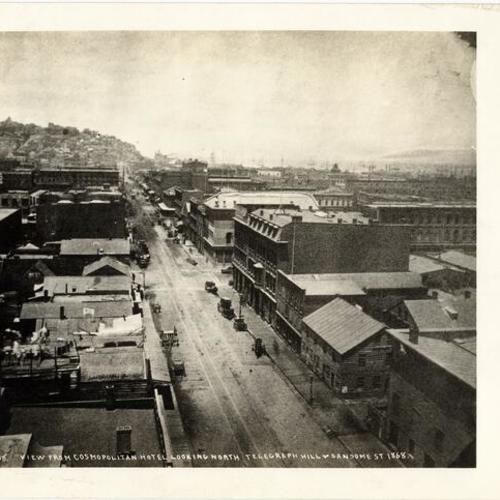 View From Cosmopolitan Hotel Looking North Telegraph Hill & Sansome St. 1868