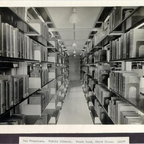San Francisco. Public Library. Stack room, third floor. 1917?