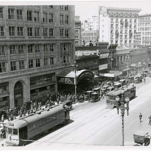 [Crowd outside the Warfield Theatre on opening day]