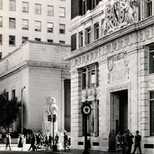[Stock Exchange across the street from the Royal Insurance Building]