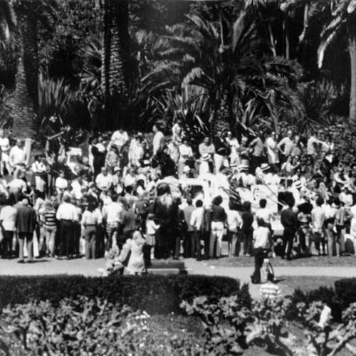 [Crowd gathers during Golden Gate Park centennial celebration]