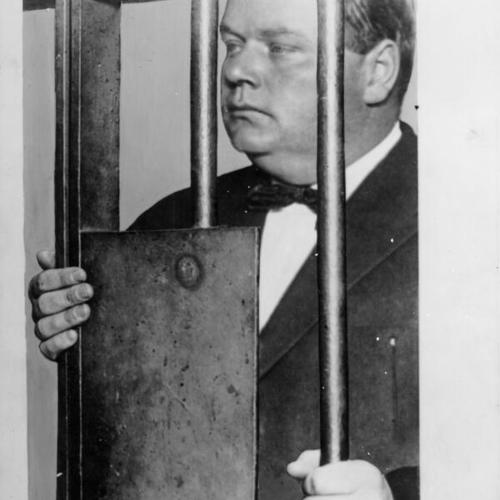 [Photographic conception of Roscoe "Fatty" Arbuckle in jail]