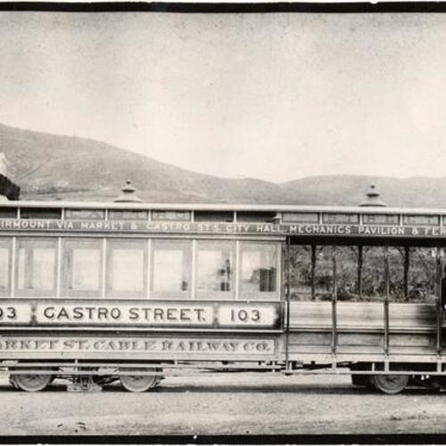 [Castro Street line cable car of the Market Street Railway Company]