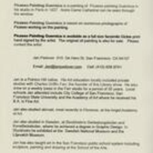 Jan Padover, Picasso Painting Guernica, description