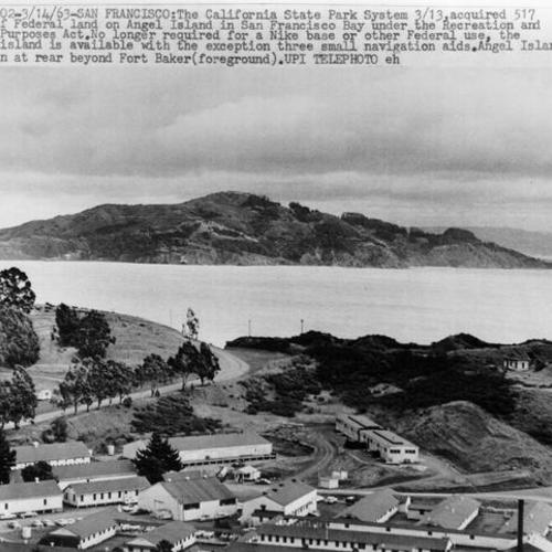 [Angel Island shown with Fort Baker in foreground]