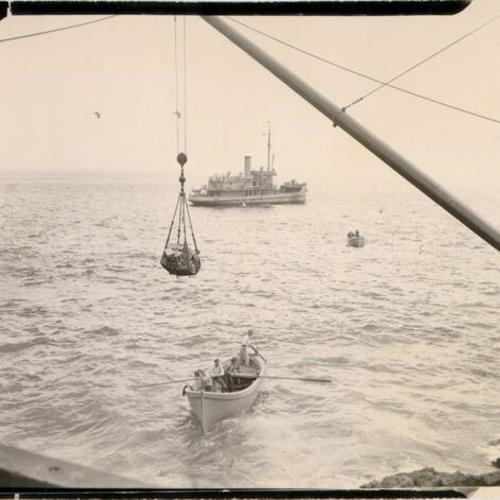 [Supply boat making a delivery to the Farallon Islands]